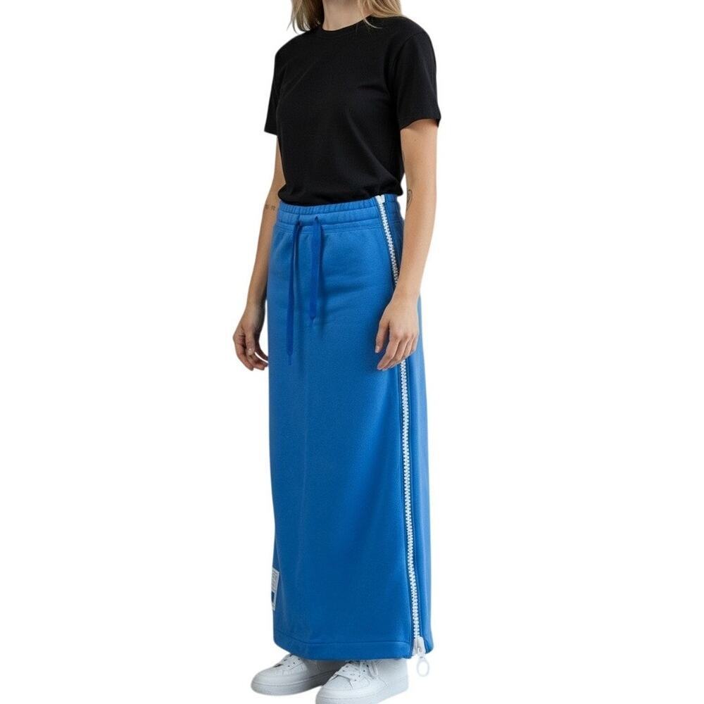 Nike Blue Maxi Skirt Oversized White Zipper XS